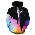 funny unicorn painting the universe hoodie
