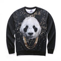 Desiigner Panda All Over Print Hip Hop Black & White Crew Neck Sweatshirt