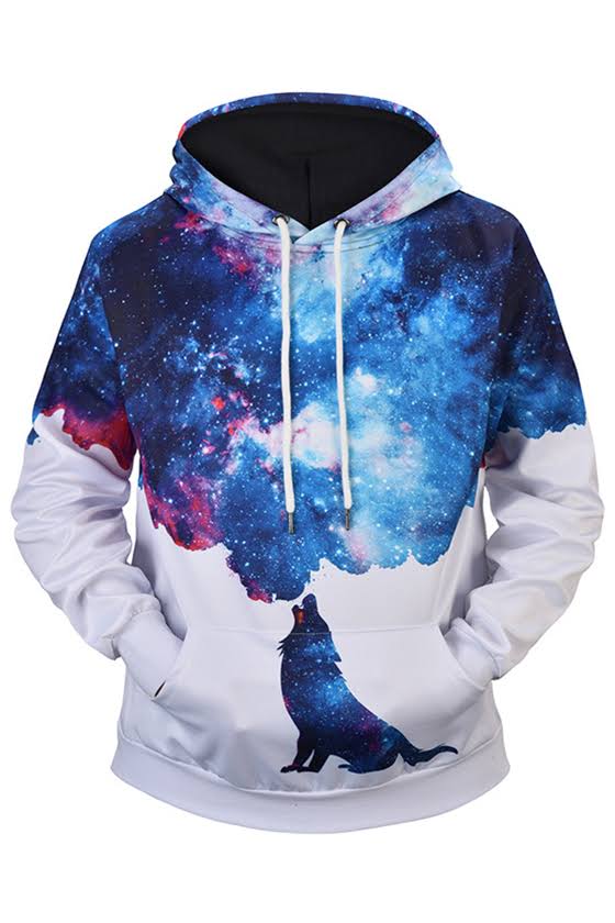 space galaxy dog psychedelic hoodie