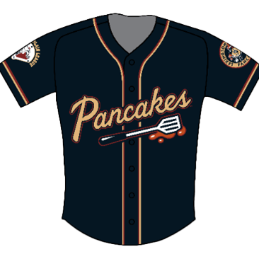 Pancakes White Button Up Baseball Jersey