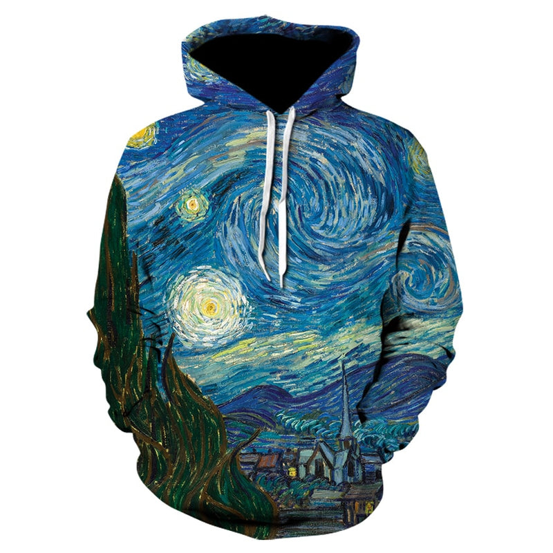 Starry Night Painting Hoodie
