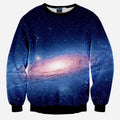 Universe All Over Print Blue Purple & Black Crew Neck Sweatshirt
