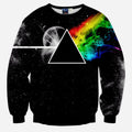 The Dark Side Of The Moon All Over Print Pink Floyd Black Crew Neck Sweatshirt