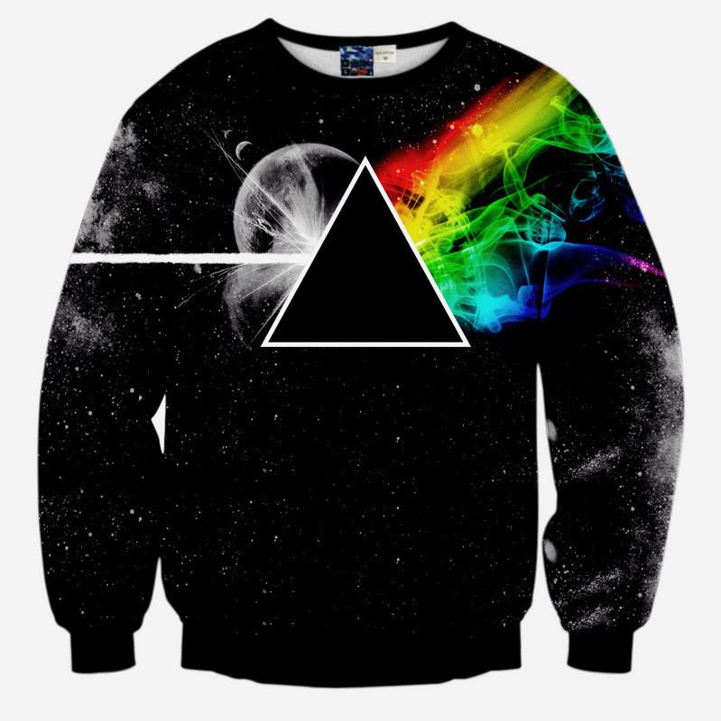 The Dark Side Of The Moon All Over Print Pink Floyd Black Crew Neck Sweatshirt
