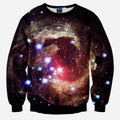 Cosmogyral All Over Print Black Crew Neck Sweatshirt