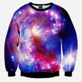 Enter The Galaxy All Over Print Blue Red Purple & Black Crew Neck Sweatshirt