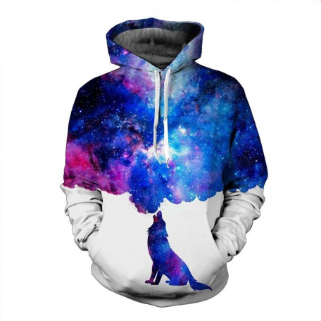 SPACE GALAXY DOG PSYCHEDELIC HOODIE