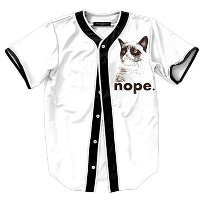 Baseball Jerseys Men T Shirt Homme Brand Clothing Cat Printed Funny T Shirts Short Sleeve Mens1
