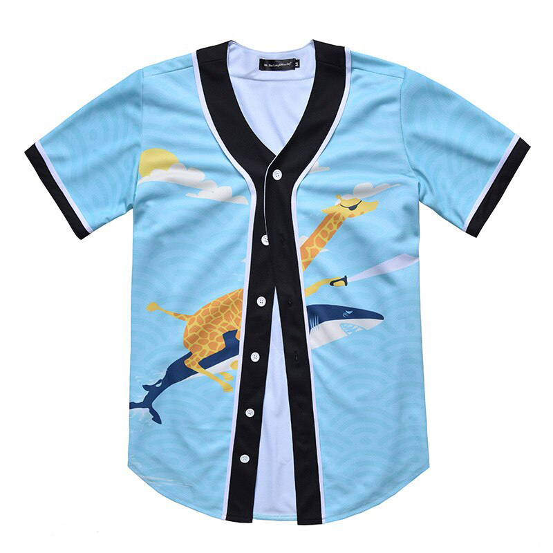 Mens Hipster Floral Print 3D Baseball Shirt 2018 Brand New Short Sleeve V Neck T Shirt1