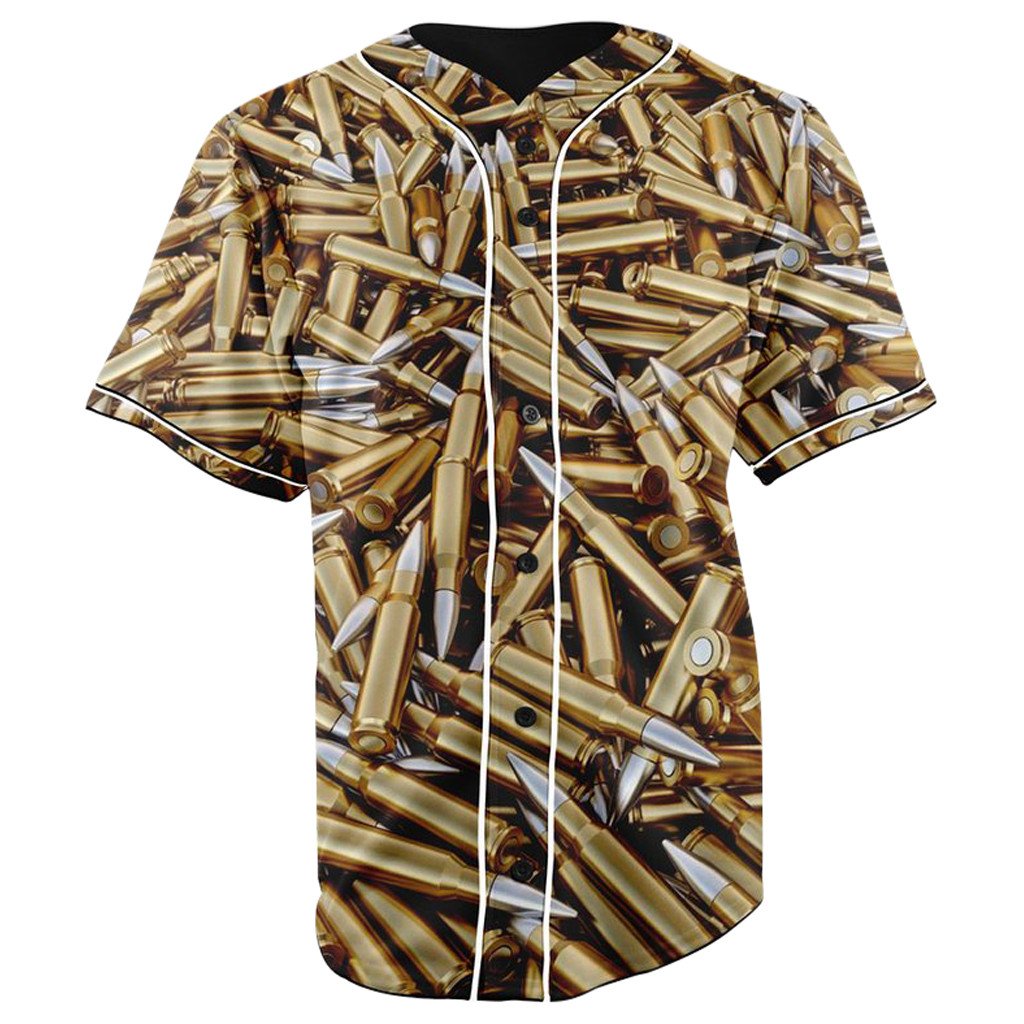 Bullets Button Up Baseball Jersey » TshirtSpecialist.com